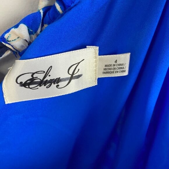 NEW Eliza J Floral Bow Tie Back Midi Sundress Blue Size‎ 4 Nordstrom Bohemian - Picture 8 of 12